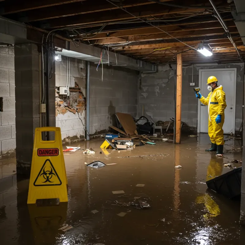 Flooded Basement Electrical Hazard in Lowndes County, AL Property